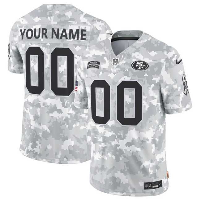Mens San Francisco 49ers Active Player Custom 2024 F.U.S.E Arctic Camo Salute To Service Limited Stitched Football Jersey->customized nfl jersey->Custom Jersey